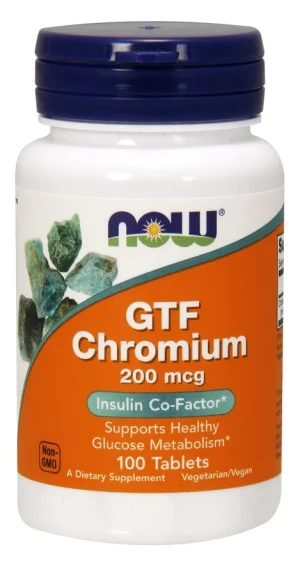 NOW Foods - Chrom, GTF Chromium, 200µg, 100 tabletek