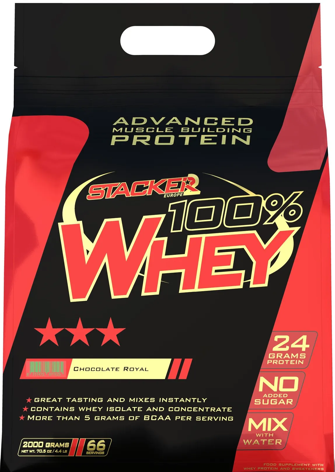 Stacker2 Europe - Białko, 100% Whey, Czekolada, Proszek, 2000g