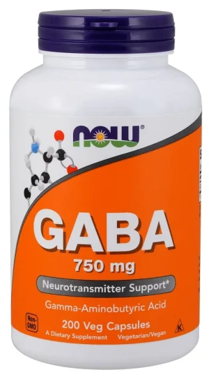 NOW Foods - GABA, 750mg, 200 vkaps