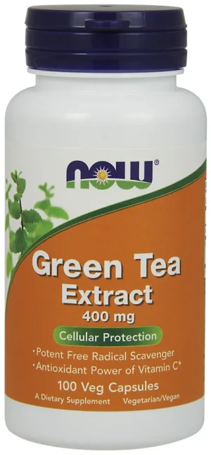 NOW Foods - Green Tea Extract, Zielona Herbata, 400mg, 100 vkaps
