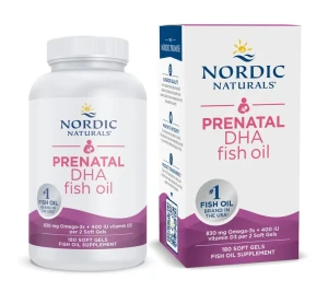 Nordic Naturals - Prenatal DHA, 830mg Omega-3 + 400 IU D3, Bezsmakowe, 180 kapsułek miękkich