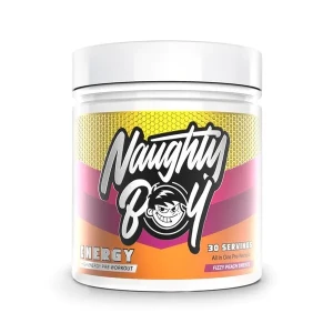 Naughty Boy - Przedtreningówka, Energy, Fizzy Peach Sweets, Proszek 390g