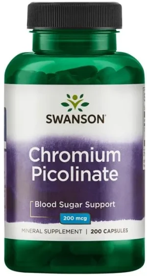 Swanson - Pikolinian Chromu, 200µg, 200 kapsułek