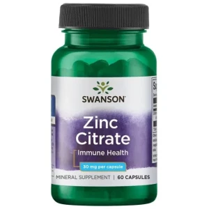 Swanson - Cytrynian Cynku, Zinc Citrate, 30mg, 60 kapsułek