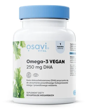 Osavi - Omega-3, Wegańskie DHA, 250mg DHA, 60 kapsułek miękkich