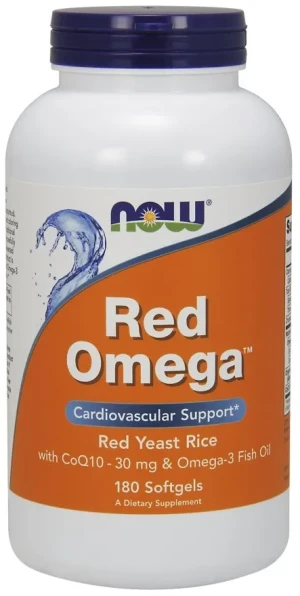 NOW Foods - Red Omega, Red Yeast Rice, 180 kapsułek miękkich