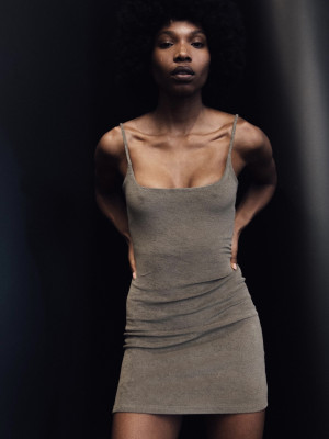 slip dress FROTTE green - L