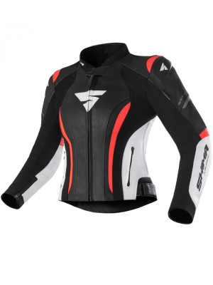 Kurtka motocyklowa damska skórzana Shima Miura 2.0 czerwona-fluo + Gratisy
