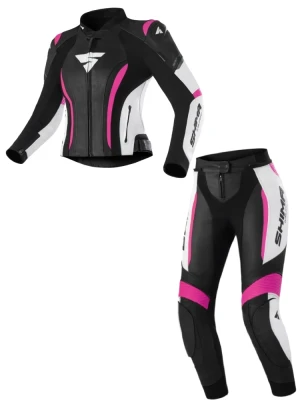 Kombinezon motocyklowy dwuczęściowy damski Shima Miura 2.0 czarno-biało-różowy + Gratisy