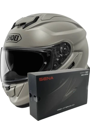 Zestaw: kask integralny Shoei GT-Air 3 Chalk szary + dedykowany interkom motocyklowy Sena SRL 3 + Gratisy