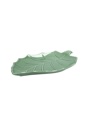 Brandani VASSOIO FOGLIA PIOPPO VERDE PORCELLANA