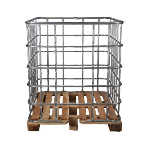 Gitterbox 1.000l auf Holzpalette