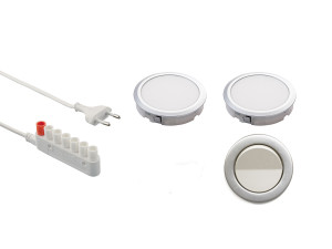 Zestaw oświetlenia LED LD 8001 HV/58 ALUMINIOWY, 3000 K, 2 - punktowe, z włącznikiem