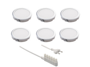 Zestaw oświetlenia LED LD 8001 HV/58 ALUMINIOWY, 4000K, 6 - punktowy, z zasilaczem EURO