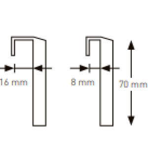 Wkład pod syfon, haczyk zew., 16 mm, szary