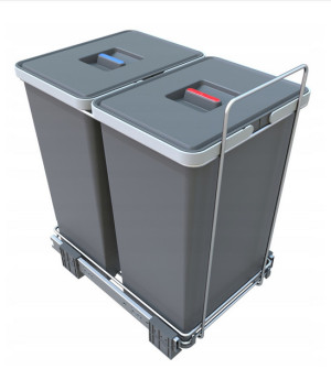 Kosze na odpady ECOFIL, do szafki 40 cm (2x24 l), wys. 460 mm
