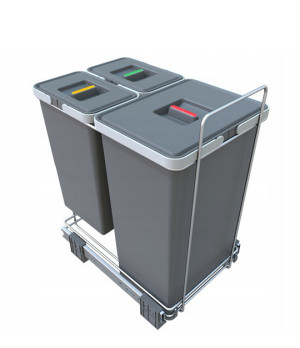 Kosze na odpady ECOFIL, do szafki 40 cm (2x8 l, 1x24 l), wys. 460 mm