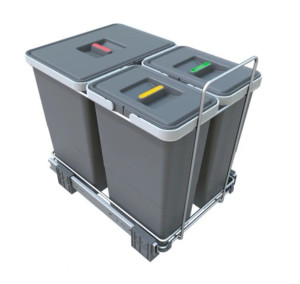 Kosze na odpady ECOFIL, do szafki 40 cm (2x8 l, 1x18 l), wys. 360 mm