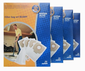 4 PAKKER NILFISK ALTO BUDDY 15 - 18 støvsugerposer - Original
