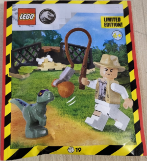 Lego Robert Muldoon With Raptor And Enclosure Paperbag (122409)