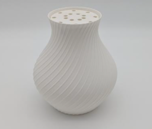 OEM Blomstervase Med Indsats - Bred Matte Ivory White (Bv_001_h)