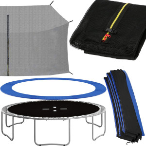 Siatka do trampoliny wewnętrzna z osłoną na sprężyny 305 cm 10 FT 6 słupków niebieska