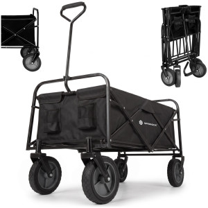 Wózek ogrodowy, turystyczno-plażowy, transportowy, składany 80 kg czarny