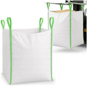 Worek Big bag na gruz 1000 kg wytrzymały 120x90x90 cm kontener z uchwytami biały