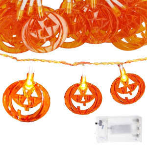 Dekoracja na Halloween łańcuch świetlny dynie girlanda 20 LED 2 funkcje świecenia
