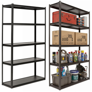 Regał magazynowy, metalowy 200x120x40 cm 5 półek, udźwig 750 kg do garażu, piwnicy