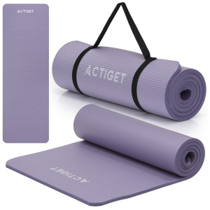 Mata do jogi, ćwiczeń fitness antypoślizgowa 183x61 cm materac do pilates, fioletowy