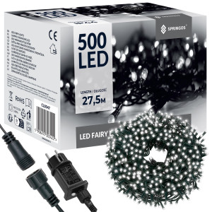 Lampki choinkowe 500 led zimne białe 27,5 m oświetlenie zewnętrzne, wewnętrzne