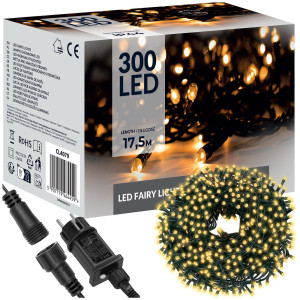 Lampki choinkowe 300 LED 15 m biały ciepły zewnętrzne oświetlenie świąteczne