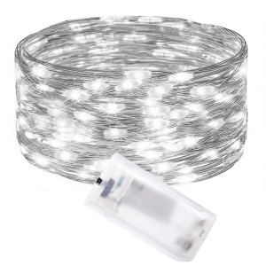 Lampki dekoracyjne 50 LED biały zimny na baterie