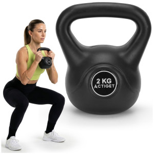 Kettlebelle 2 kg ABS odważnik kulowy do ćwiczeń siłowych hantla do treningu kula czarna
