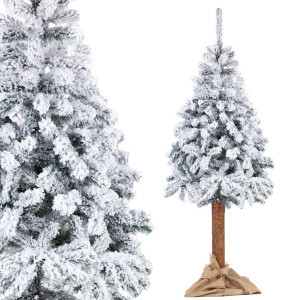 Choinka na pniu sztuczna, świerk śnieżony 220 cm