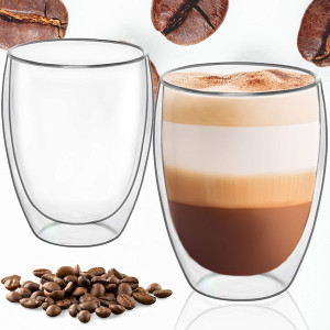 Szklanki z podwójnym dnem 2 szt. na kawę herbatę 350ml termiczne