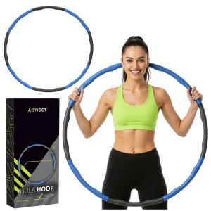 Hula hop fitness, składane 88 cm pianka NBR szaro-niebieskie