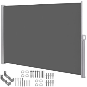 Markiza boczna tarasowa 400x200 cm roleta na balkon przesuwana osłona grafitowa