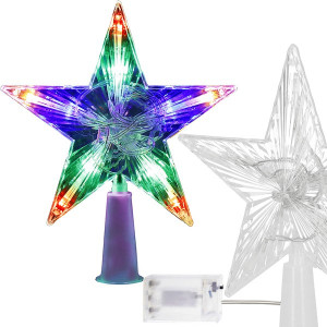 Świecąca gwiazda ledowy czubek na choinkę 10 Led szpic multikolor
