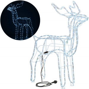 Renifer Led świąteczny 90 cm świetlna dekoracja do ogrodu biały zimny