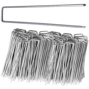 Szpilki do agrowłókniny 15x3 cm metalowe kotwy srebrne 100 szt.