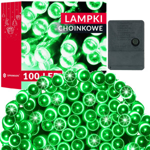 Lampki świąteczne 100 led zielone 8,5 m oświetlenie choinkowe