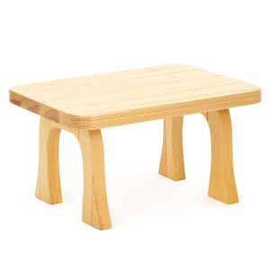 Stolik kawowy drewniany 65x48cm do salonu prostokątna ława impregnowana naturalne drewno