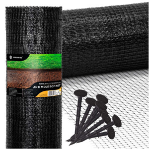 Siatka przeciw kretom nornicom 1 m x 100 m + kołki 100 szt. na gryzonie 30g/m2