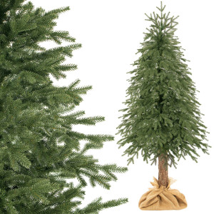 Sztuczna choinka na pniu 220 cm świerk PE drzewko świąteczne
