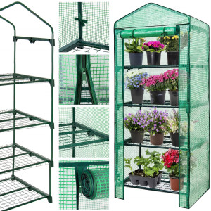 Regał foliowy, warzywniak ogrodowy UV-4 130g/m2 1,6x0,5x0,7 m zielony