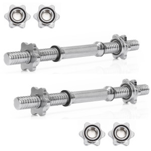 Zestaw 2 szt. gryf krótki 40 cm do treningu siłowego, do hantli 28 mm stal chromowana