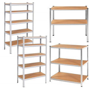 Regały metalowe magazynowe 2 szt. 180x90x40cm 875kg 5 półek do garażu, piwnicy