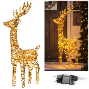 Renifer Led ozdoba świetlna 80 LED dekoracja świąteczna do ogrodu ciepły biały